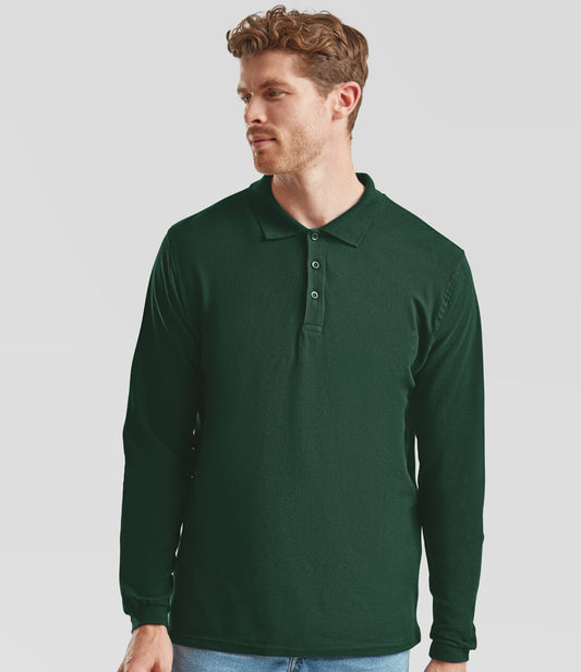 Fruit of the Loom Premium Long Sleeve Cotton Piqué Polo Shirt