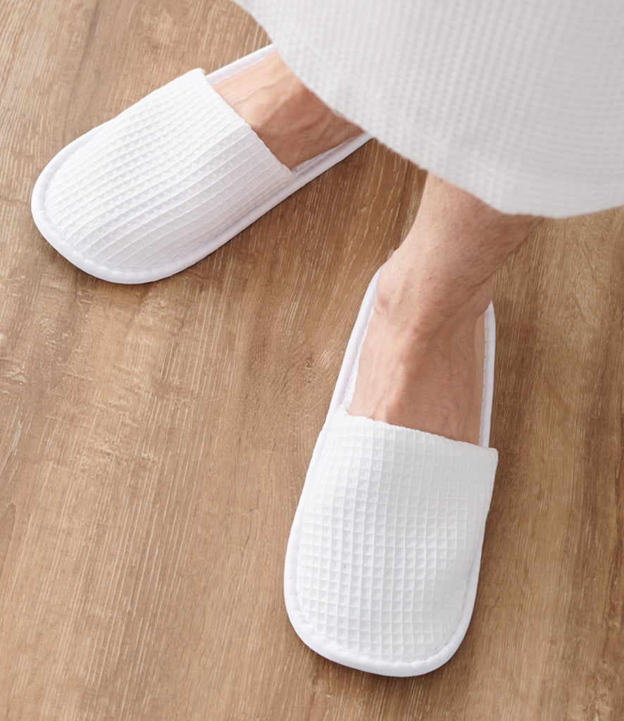 Towel City Waffle Mule Slippers