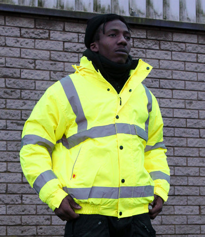 Warrior Hi-Vis Fleece Lined Bomber Jacket