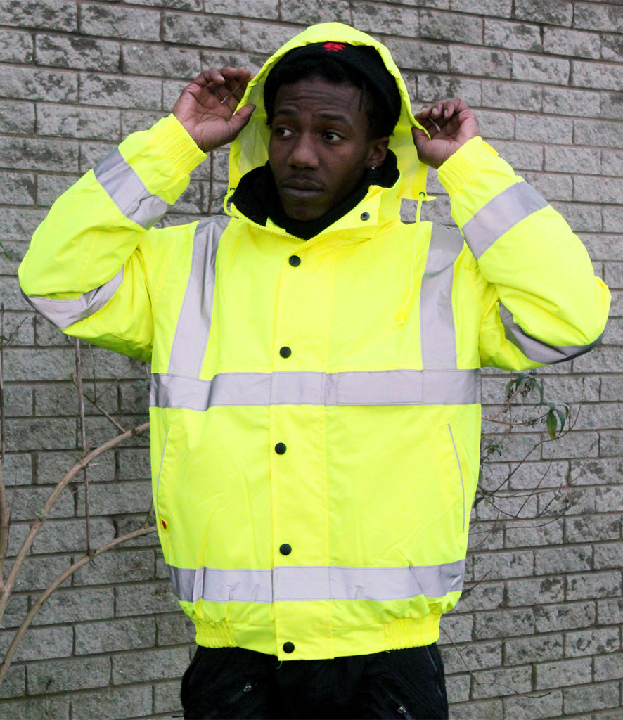 Warrior Hi-Vis Fleece Lined Bomber Jacket