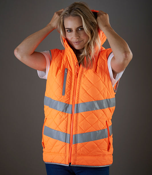 Yoko Hi-Vis Kensington Hooded Gilet