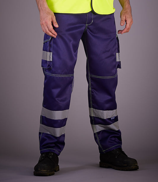 Yoko Hi-Vis Cargo Trousers with Knee Pad Pockets